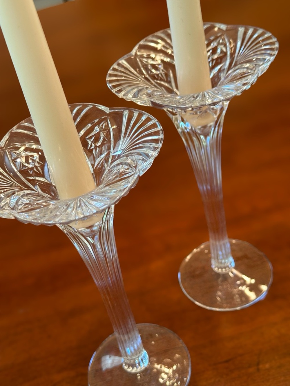 ✨🪩 Vintage Set Cristal D’Arques-Durand Candleholders Vincennes Pattern - Picture 2 of 4